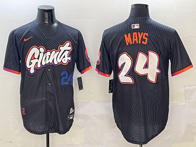 Men San Francisco Giants #24 Mays Black Second generation Joint Name Nike 2025 MLB Jersey style 3